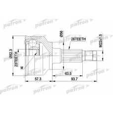 PCV1135 PATRON Шарнирный комплект, приводной вал