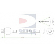 A2-5549 DITAS Осевой шарнир, рулевая тяга