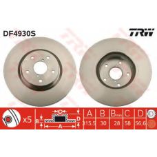 DF4930S TRW Тормозной диск