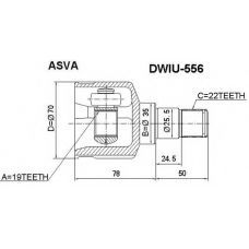 DWIU-556 ASVA Шарнирный комплект, приводной вал