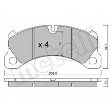 22-0956-0 METELLI Комплект тормозных колодок, дисковый тормоз