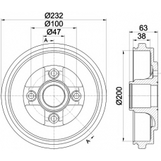 8DT 355 301-031 HELLA PAGID Тормозной барабан