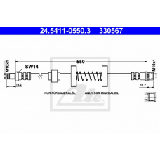 24.5411-0550.3 ATE Тормозной шланг