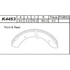 K4453 ASIMCO Комплект тормозных колодок