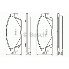 0 986 494 434 BOSCH Комплект тормозных колодок, дисковый тормоз