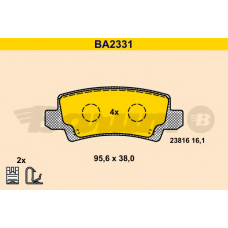 BA2331 BARUM Комплект тормозных колодок, дисковый тормоз