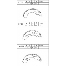 K1725 ASIMCO Комплект тормозных колодок