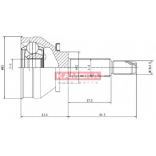 6640 KAMOKA Шарнирный комплект, приводной вал