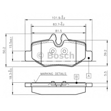 0 986 TB2 883 BOSCH Комплект тормозных колодок, дисковый тормоз