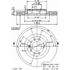 09.9399.14 BREMBO Тормозной диск