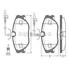 0 986 TB2 166 BOSCH Комплект тормозных колодок, дисковый тормоз