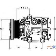 8FK 351 113-421 HELLA Компрессор, кондиционер