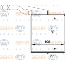 8FH 351 313-091 HELLA Теплообменник, отопление салона