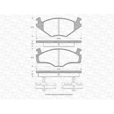 363702160010 MAGNETI MARELLI Комплект тормозных колодок, дисковый тормоз