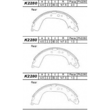 K2280 ASIMCO Комплект тормозных колодок