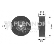 FU20909 FLENNOR Паразитный / ведущий ролик, поликлиновой ремень