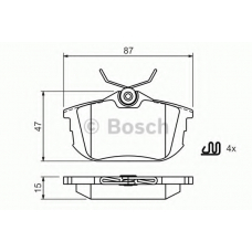 0 986 494 506 BOSCH Комплект тормозных колодок, дисковый тормоз