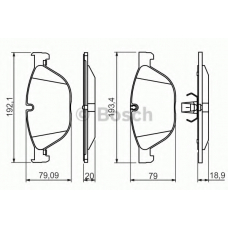 0 986 494 429 BOSCH Комплект тормозных колодок, дисковый тормоз