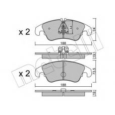 22-0775-0 METELLI Комплект тормозных колодок, дисковый тормоз