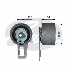 T43180 GATES Натяжной ролик, ремень ГРМ