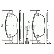 0 986 495 086 BOSCH Комплект тормозных колодок, дисковый тормоз