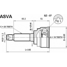 SZ-07 ASVA Шарнирный комплект, приводной вал