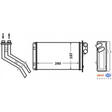 8FH 351 308-551 HELLA Теплообменник, отопление салона