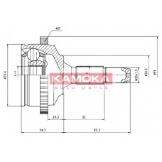 7146 KAMOKA Шарнирный комплект, приводной вал