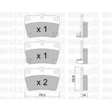 22-0431-0 METELLI Комплект тормозных колодок, дисковый тормоз