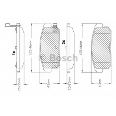 F 03B 150 097 BOSCH Комплект тормозных колодок, дисковый тормоз