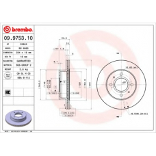 09.9753.10 BREMBO Тормозной диск