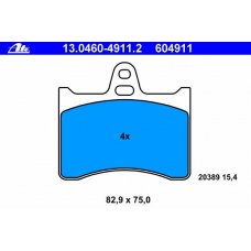 13.0460-4911.2 ATE Комплект тормозных колодок, дисковый тормоз