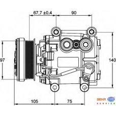 8FK 351 134-491 HELLA Компрессор, кондиционер