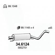 34.6124 ASSO Средний глушитель выхлопных газов
