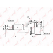 CO7510A LYNX Co-7510a шрус наружный toyota cami 1.3 99-00, daihatsu terios 00-05