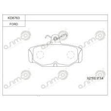 KD6763 ASIMCO Комплект тормозных колодок, дисковый тормоз