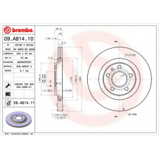 09.A814.10 BREMBO Тормозной диск