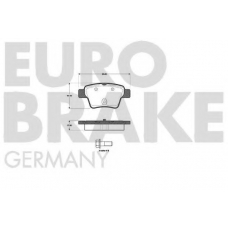 5502221954 EUROBRAKE Комплект тормозных колодок, дисковый тормоз