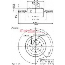 24273 E METZGER Тормозной диск