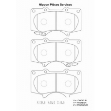 T360A117 NPS Комплект тормозных колодок, дисковый тормоз