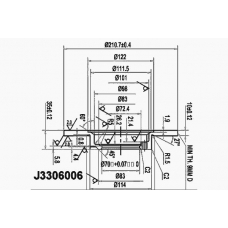 J3306006 NIPPARTS Тормозной диск