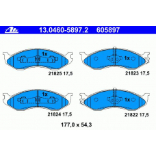 13.0460-5897.2 ATE Комплект тормозных колодок, дисковый тормоз