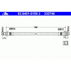83.6401-0159.3 ATE Тормозной шланг