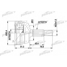 PCV1096 PATRON Шарнирный комплект, приводной вал