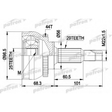 PCV1600 PATRON Шарнирный комплект, приводной вал