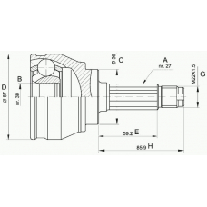 CVJ5083.10 OPEN PARTS Шарнирный комплект, приводной вал