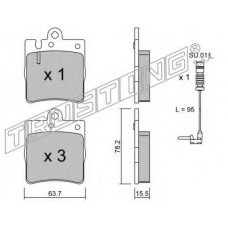 353.0W TRUSTING Комплект тормозных колодок, дисковый тормоз