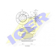30459-3975 ICER Комплект тормозов, дисковый тормозной механизм