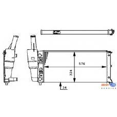 8MK 376 713-541 HELLA Радиатор, охлаждение двигателя