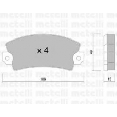 22-0005-2 METELLI Комплект тормозных колодок, дисковый тормоз